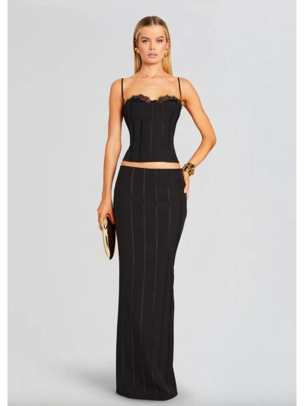 Retrofete Briar Low Rise Maxi Skirt Black Womens Size Small